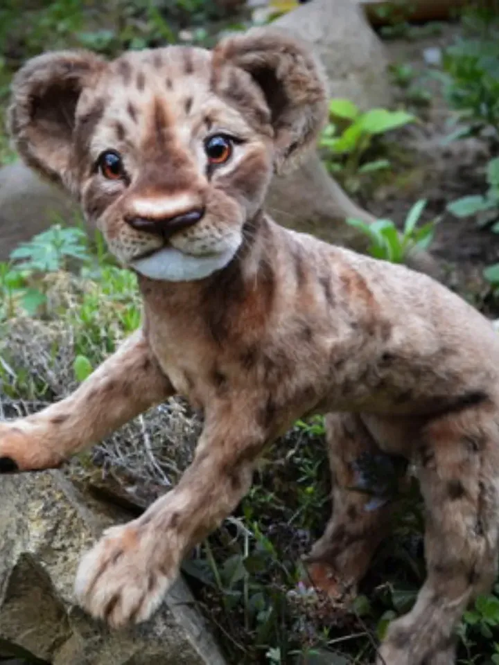 SEW PATTERN Lion Cub -Collectible Toy-Posing Toy-Lion Cub Toy-Stuffed Animal Figurine-PDF Template