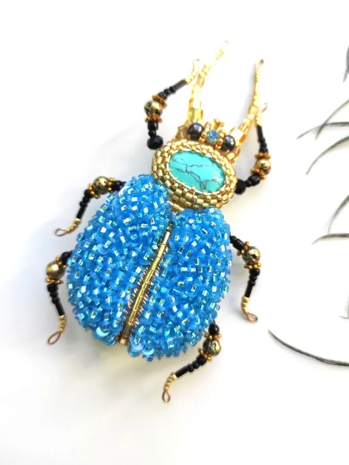 Beaded insect brooch, insect pin, mooth brooch, butterfly brooch, bug pin, bee brooch, bug brooch, insects, madam toto