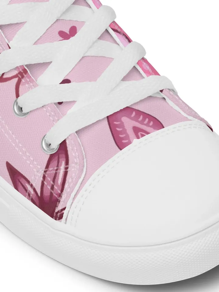 Pink Axolotl Kawaii Women’s High Top Canvas Shoes | Cute Canvas Hightop Sneakers, High Ankle Shoes, Gift for Kawaii Girl