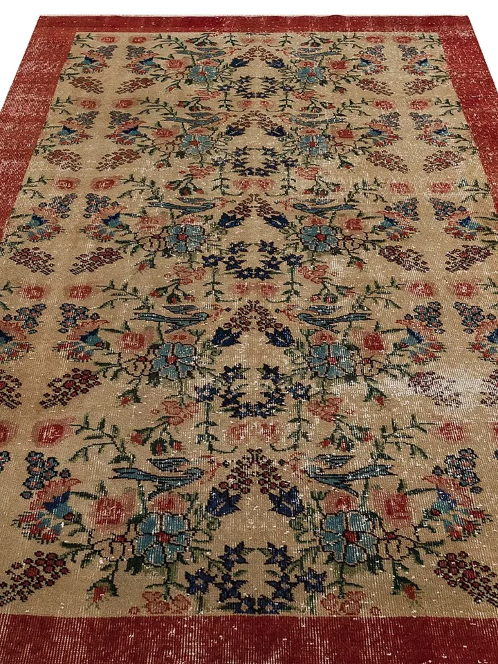 Embrace the Beauty of Handcrafted Elegance with our Red Turkish Rug - Perfect for Your Boho Home Décor!