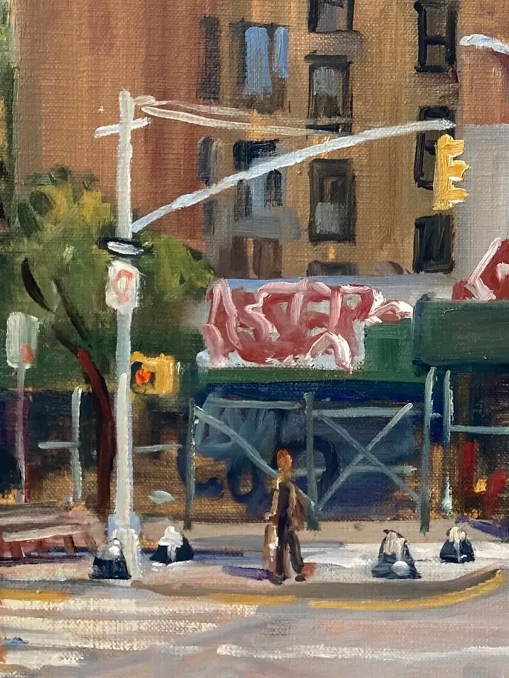 Large New York Cityscape Painting - Houston and Clinton/East Village/NYC - 18x24 Oil on Canvas, Urban Impressionism, Signed Original