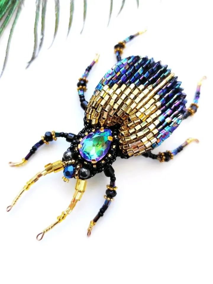 Beaded insect brooch, insect pin, mooth brooch, butterfly brooch, bug pin, bee brooch, bug brooch, insects, madam toto