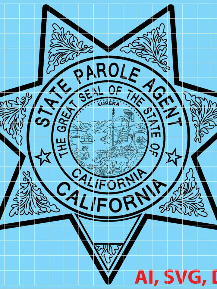 State of California Parole Agent Logo, Seal, Badge, Custom, Ai, Vector, SVG, DXF, PNG,