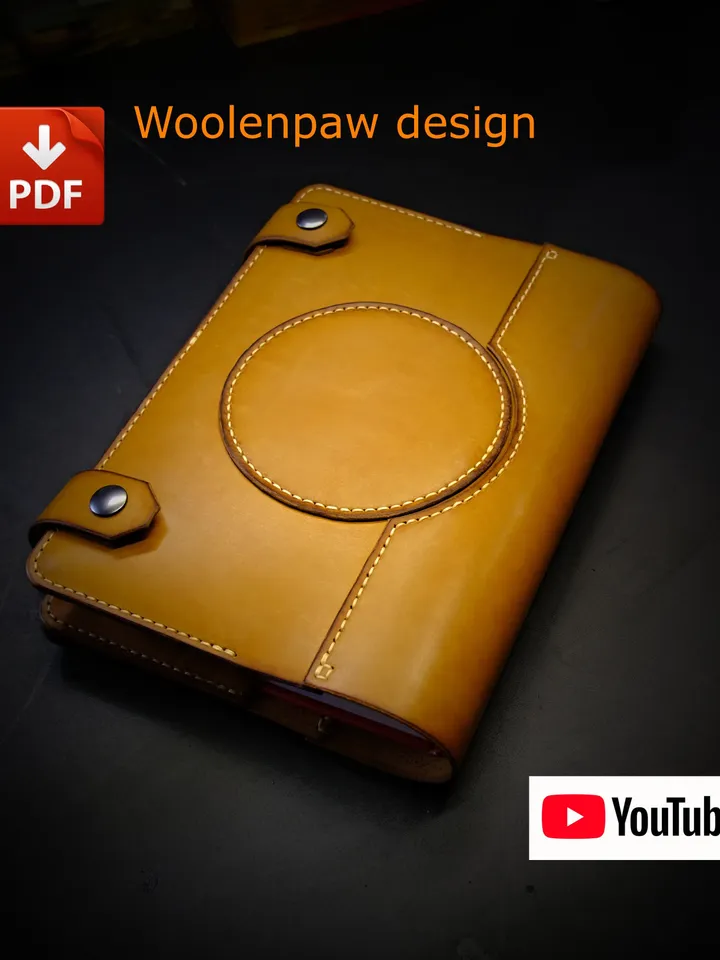 Leather pattern - book cover  4 sizes - designed from Woolenpaw