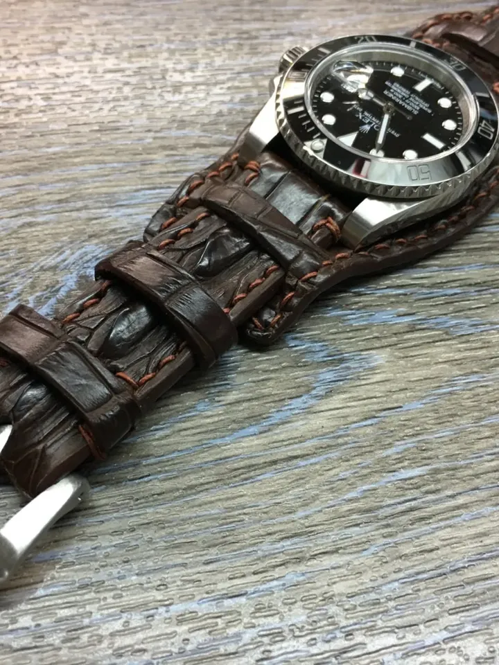 Full bund strap, Brown, leather watch band, cuff watch strap, cuff watch band, watch band, Leather watch Strap, 20mm lug, FREE SHIPPING