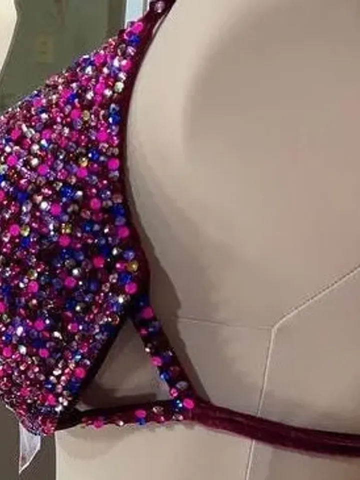 Competition Figure Suit with Crystals/Competition Suit/Posing Suit/Rhinestone Fitness NPC,IFBB,WBFF