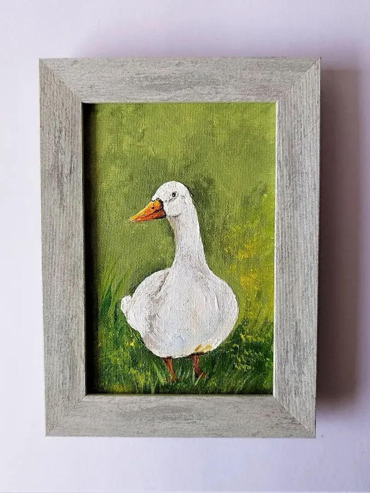 Small wall decor, Bird painting for sale, Mini painting, Beautiful bird painting