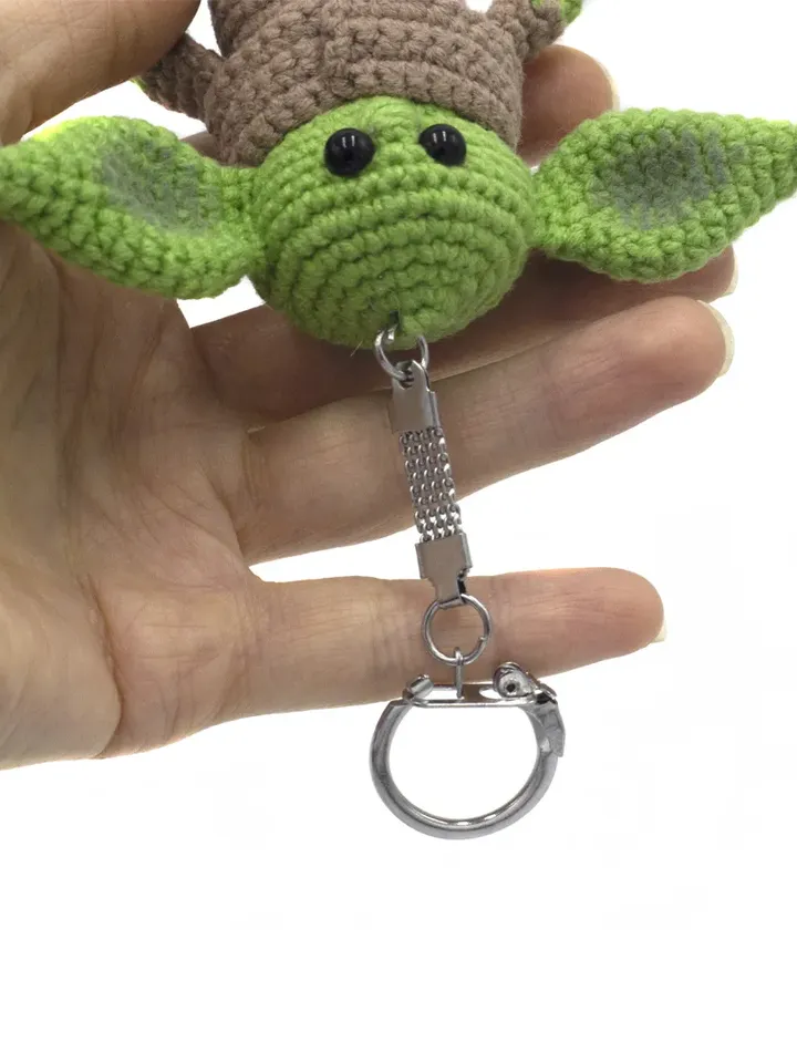 Baby alien plush doll, Cute green baby gnome keychain hearts present girlfriend boyfriend Valentines day, bag charm
