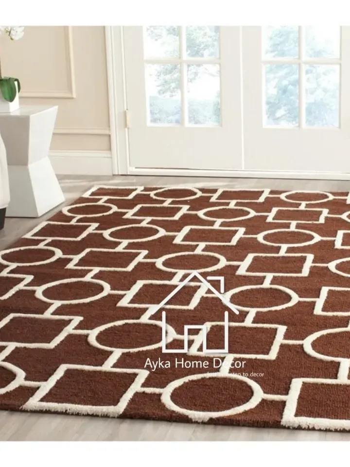 Modern Look Hand Tufted Area Rug 100% Woolen High Low Rug For Hall Kitchen Living Room Kids Room Dining Room Rug /Hall Rug / Christmas Gift