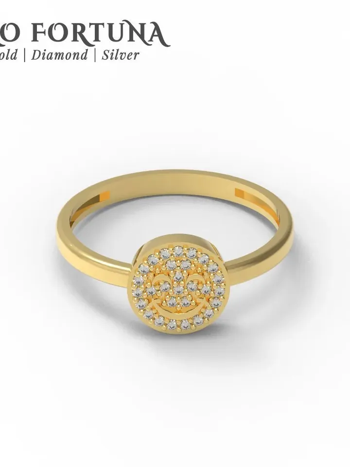 14K Gold Dainty Smiling Face Emoji Ring for Women, Minimalistic, Stylish, Trendy, Gift for Her, Casual, Anniversary, Valentines,
