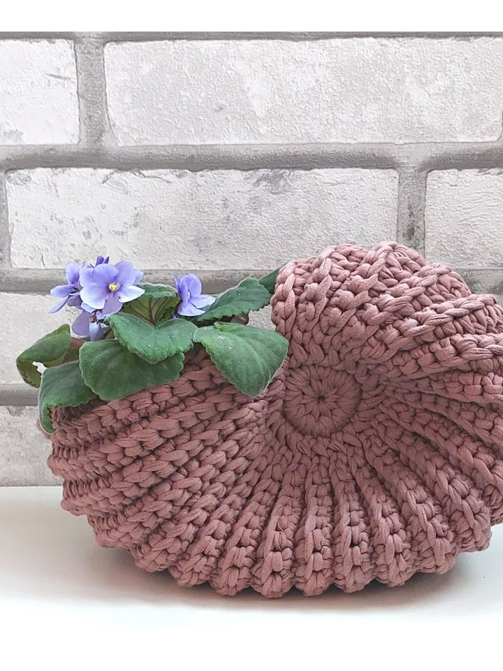 Table basket seashell Flower's planters Cottagecore style gift Home decor ideas