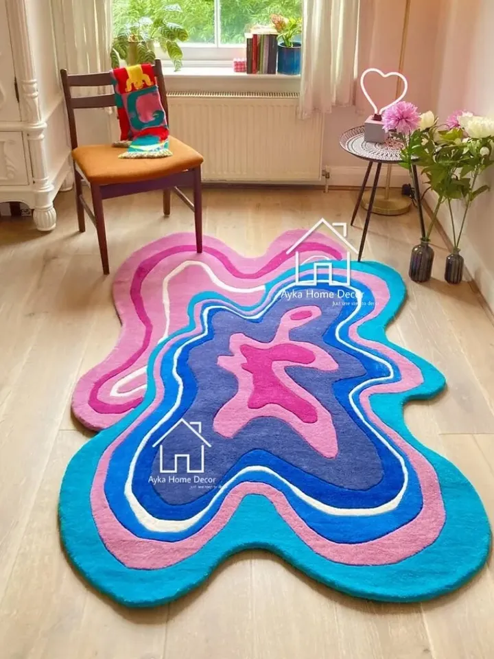 Frunky Hand Tufted 100% Pure Woolen Area Rug For Hall Kitchen Living Room Bed Room Bath Room Dining Room Kids Room Carpet / Christmas Gift