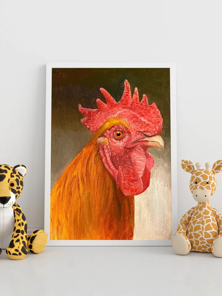 Cock painting,chiken art,oil painting,Original Art Animal Artwork Canvas Art, original painting