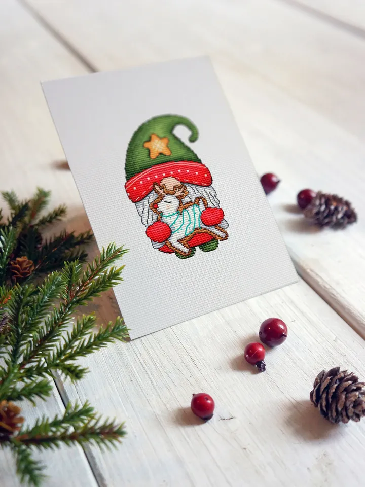 Gnome Cross Stitch Pattern PDF Funny Cross Stitch Pattern Hand Embroidery Design Beginner Needlepoint Scheme Wedding Cross Stitch Gift
