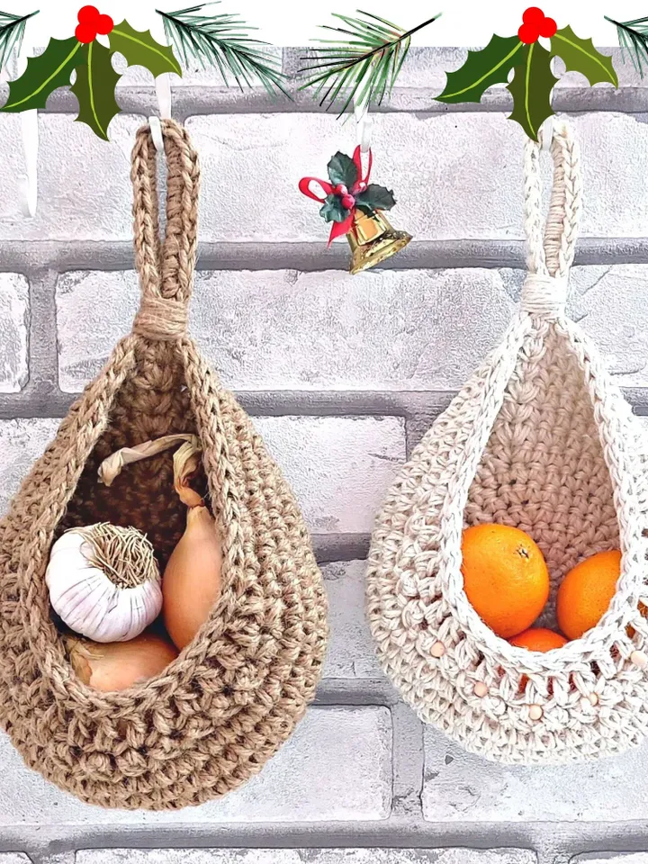 Christmas kitchen gift Kitchen and dining decor Minimalist wall hanging storage baskets set
