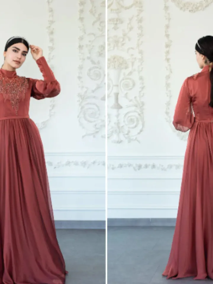 AHUNARE HIJAB - Wedding Dress, Muslim Evening Gown, Nikah, Islamic Wedding, Engagement, Bridesmaid,