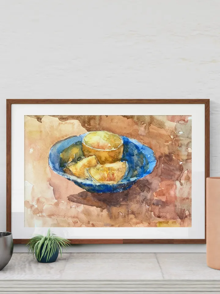 Oranges original painting Watercolor still life art Fruit artwork Wall art
