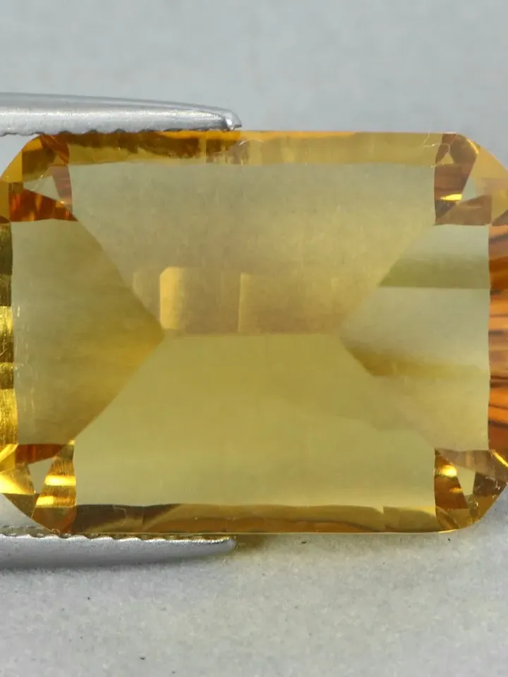 16.70 CT Awesome! Concave Octagon Cut 100% Natural Rich Yellow Citrine From Brazil
