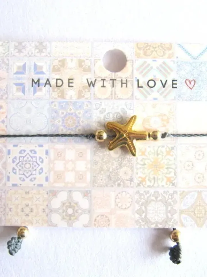 Starfish bracelet, maritime bracelet with golden starfish hippie style, Ibiza bracelet boho style, friendship bracelet gift, nautical band