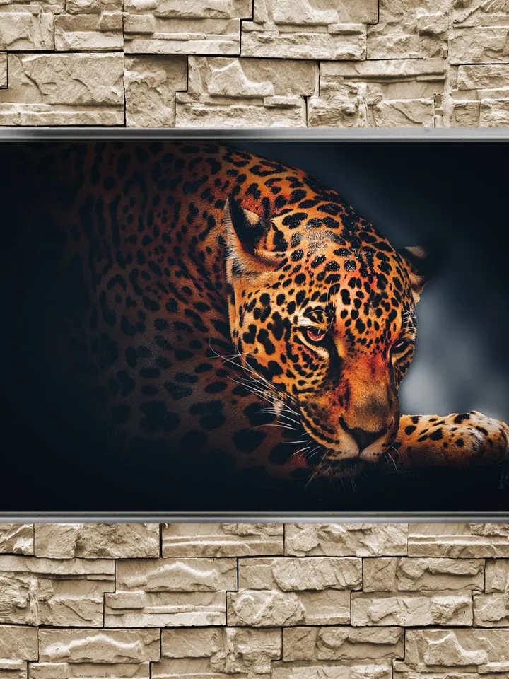 leopard Print on Canvas , Floating Frame Option, Modern Wall Art, Extra Large Canvas Wall Art