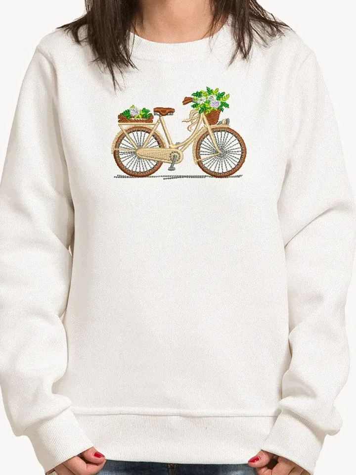 Floral Bicycle machine embroidery deisgn