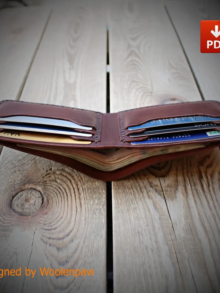 leather pattern - bifold wallet with 5 mm and 4 mm pitch. BF3