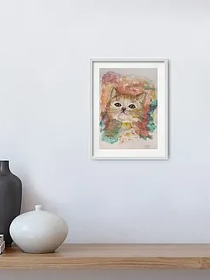 Cat watercolor painting Cat art work