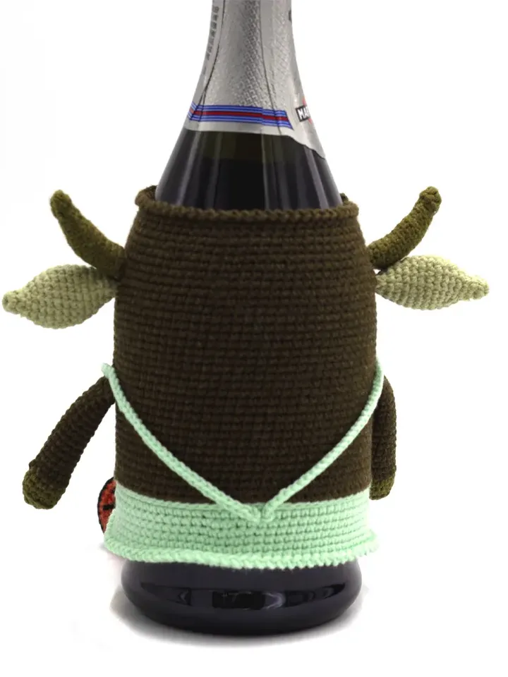 Champagne bottle cover, bull bottle cover, cute Christmas decor, gift for Christmas, anniversary, Birthday, Fathers day
