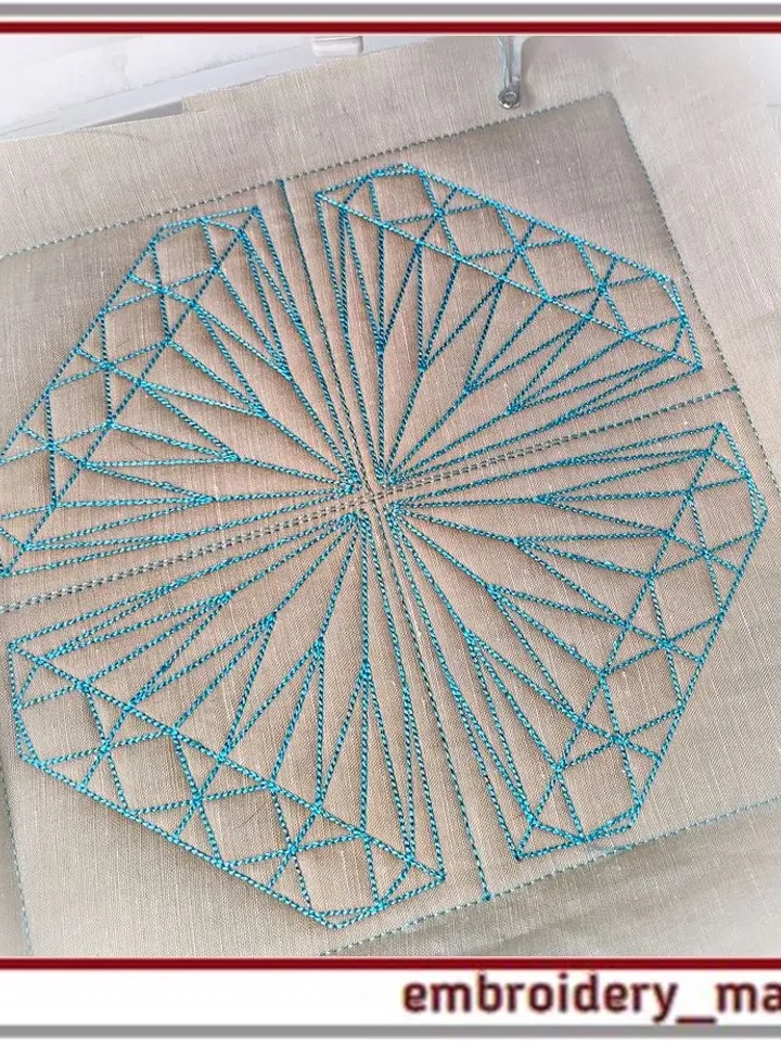 16 Quilt Block Diamond Machine Embroidery Designs - 6 Sizes