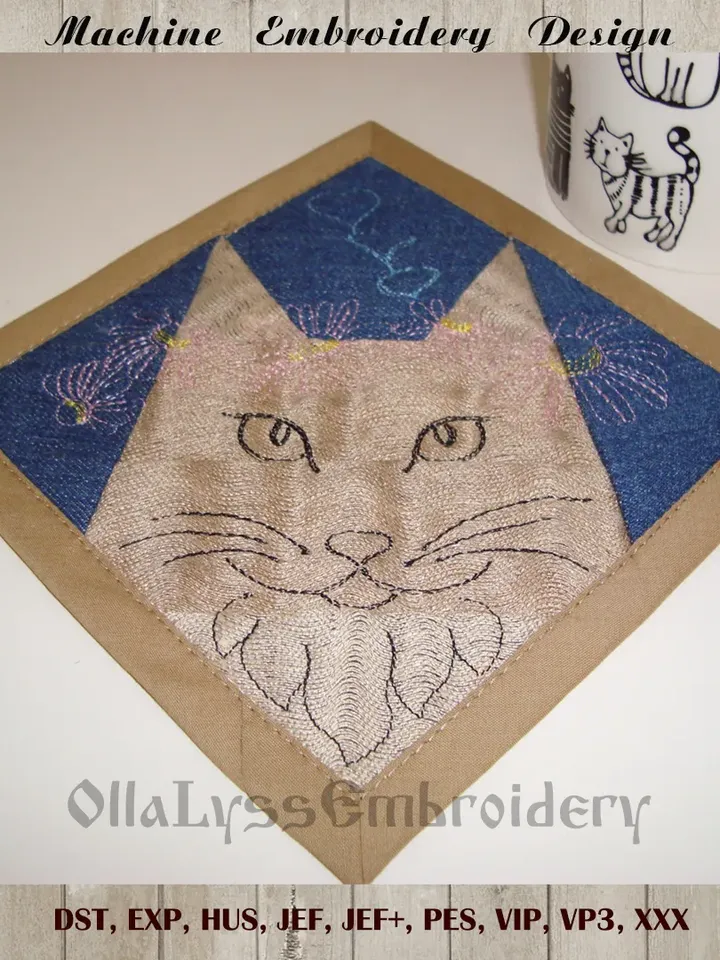 Cats Quilt Blocks 7x7 ITH machine embroidery designs