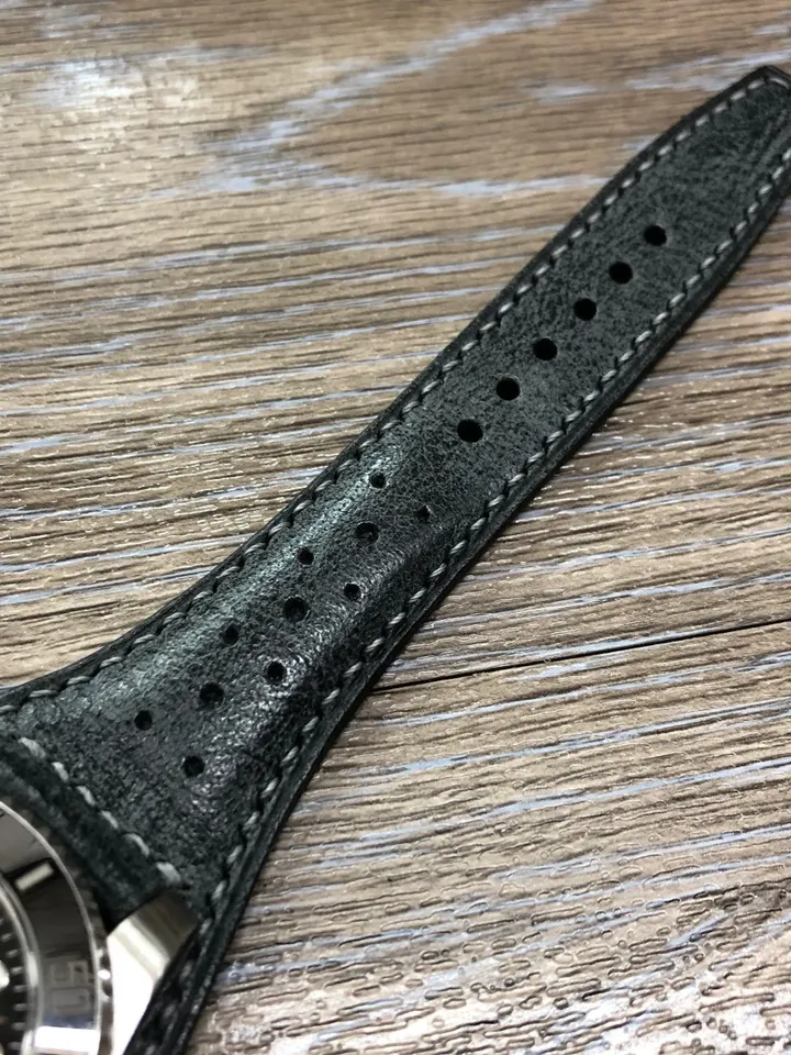 Leather Bund Strap, Bund Watch Band 18mm 19mm 20mm 22mm, Black Leather Watch Strap, Cuff Band Strap, Apple Watch Band, Birthday Gift Ideas