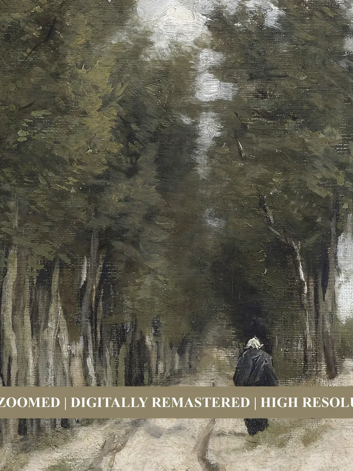 Vintage Cottage Landscape Painting, Printable Farmhouse Kitchen Wall Art, Downloadable | 381