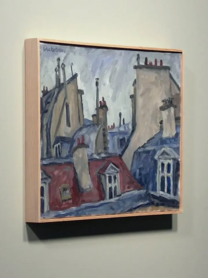 Paris Landscape Painting - Rooftops/Rain - 13x17 Oil on Canvas, Urban Impressionist Cityscape, Signed Original American Realist Fine Art