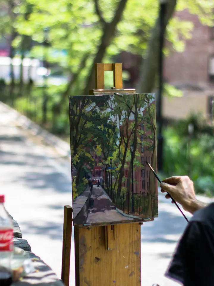 Large Original Landscape Painting - Overcast/Williams College/Sage Hall- 16x24 Oil on Linen, Signed Plein Air Impressionist Fine Art