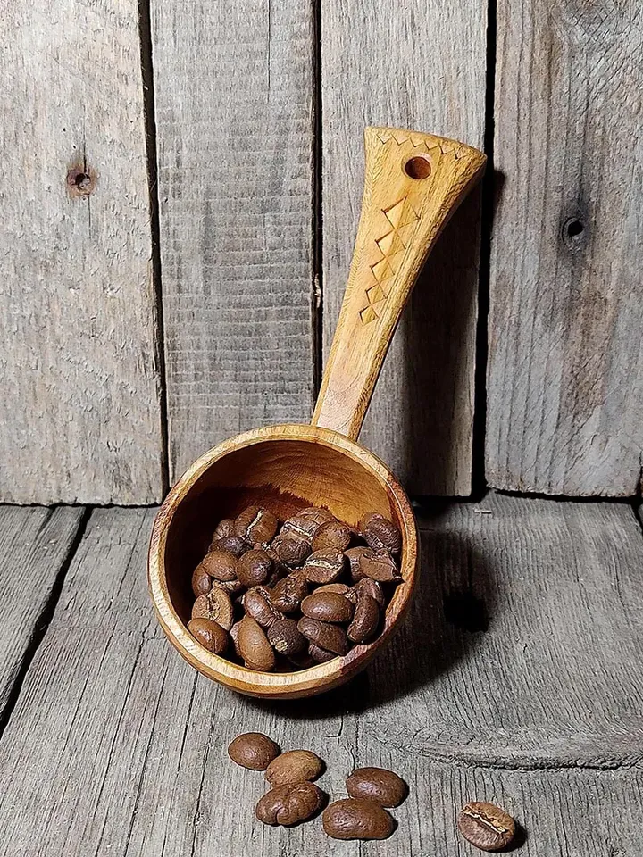 Handmade wooden coffee scoop Tea scoop Wood gift coffee lovers Wood anniversary year Cherry wood spoon anniversary gifts