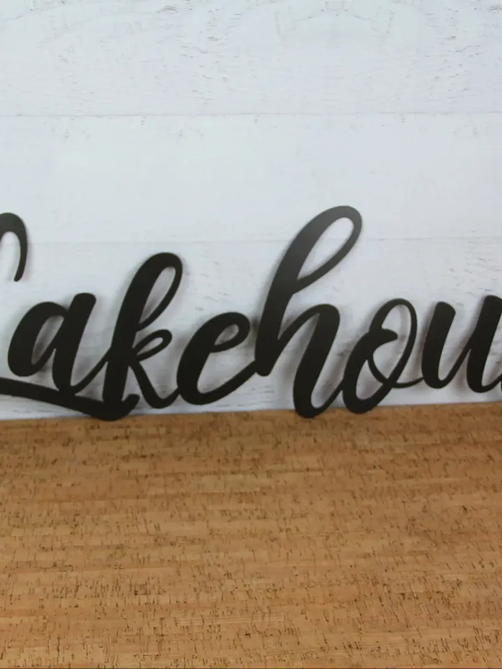 Lakehouse sign, Lakehouse Metal word sign, Lakehouse cursive wall art, Lakehouse Decor, Summer Decor, Lake House Decor