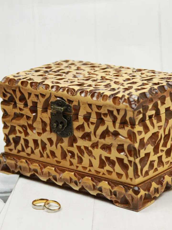 Jewlery box, Photo box, Gift for couple, Hand carved wood box, Decorative wood box, Wedding gift