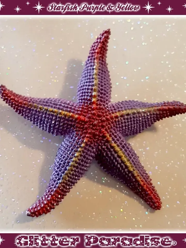 Starfish - Brooch - Sealife Ornament - Mermaid Jewelry - Starfish Jewelry - Retro Beach Jewelry - Starfish Brooch - Glitter Paradise®