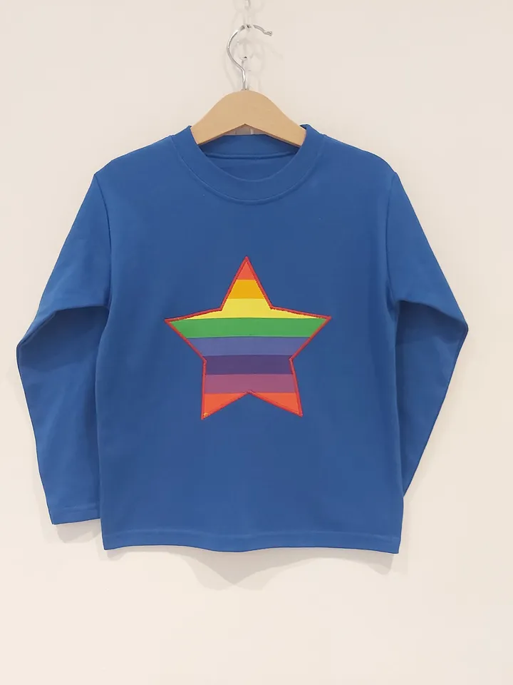 Rainbow symbol applique t shirt