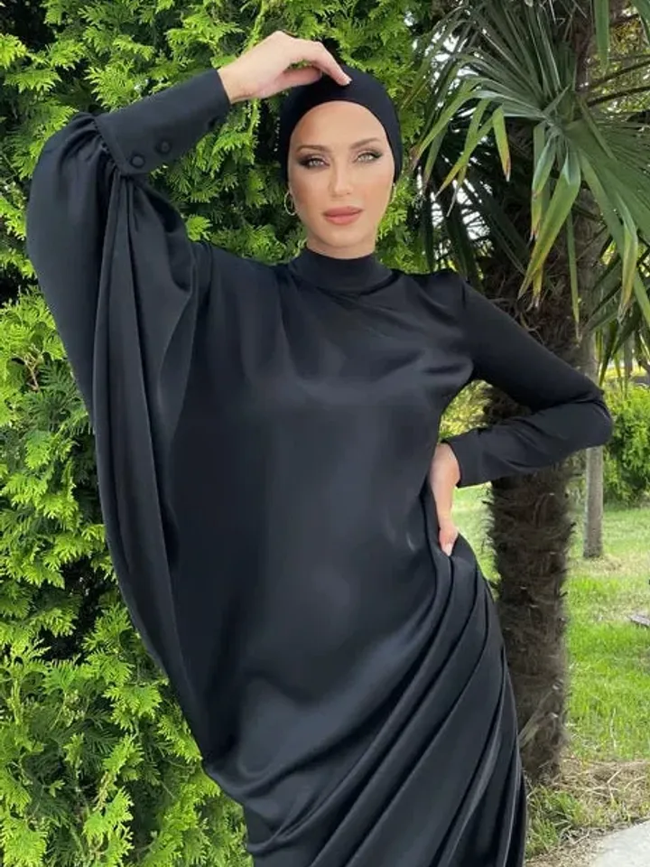 AHUNARE HIJAB - Almira Tesettür Abiye - Siyah