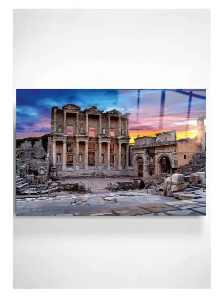 Digi-artNeon Ephesus Ancient City Tempered Glass Printing Wall Art Natural And Vivid Wall Decor,Modern Wall Art,Extra LargeWallArt