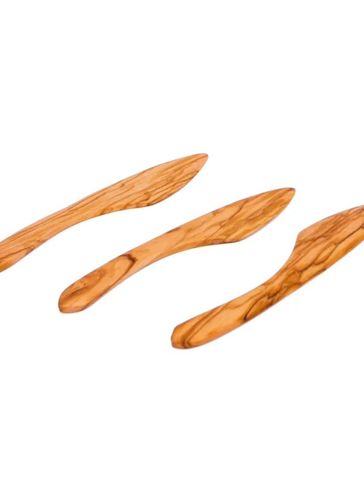3 Wooden Cheese Spreaders / Knives - Olive Wood Spreaders Set - AKwood 100% Bio Products / Gift for her / gift for him - Jam Spreaders