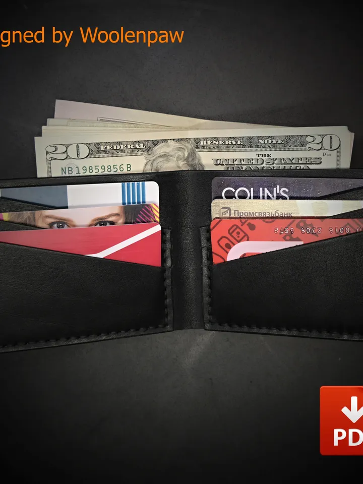 BF2 Leather pattern to make a Bifold wallet