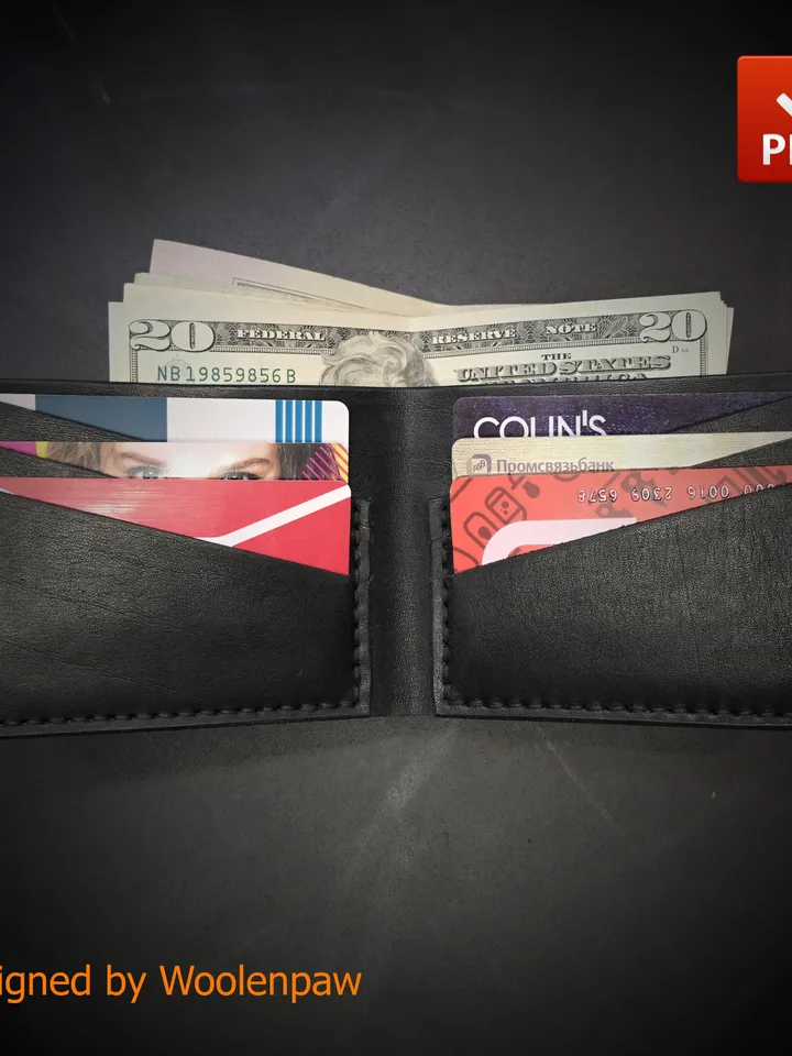 BF2 Leather pattern to make a Bifold wallet