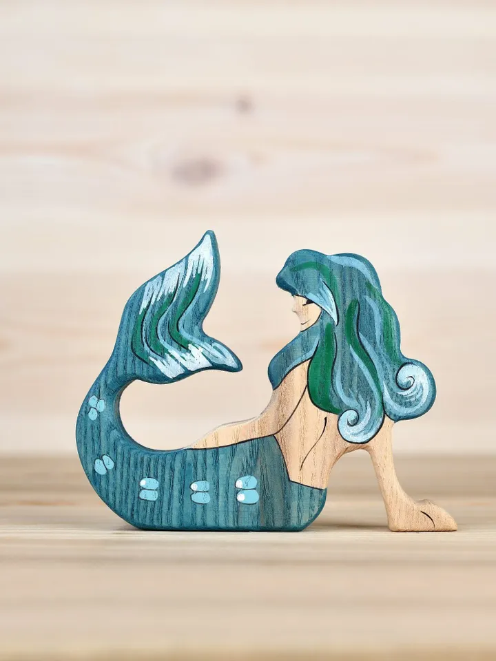 Wooden Mermaid figurine Rusalka figurine mermaid gifts