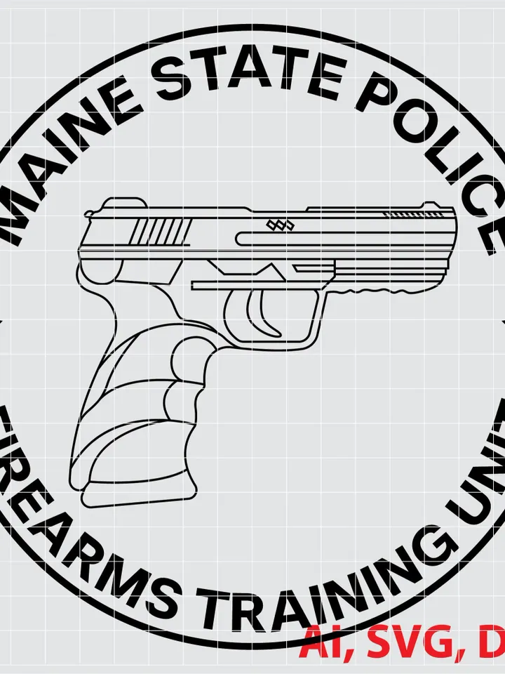 Maine State Police Firearms Training Unit Logo, Badge, Ai, Vector, SVG, DXF, PNG,