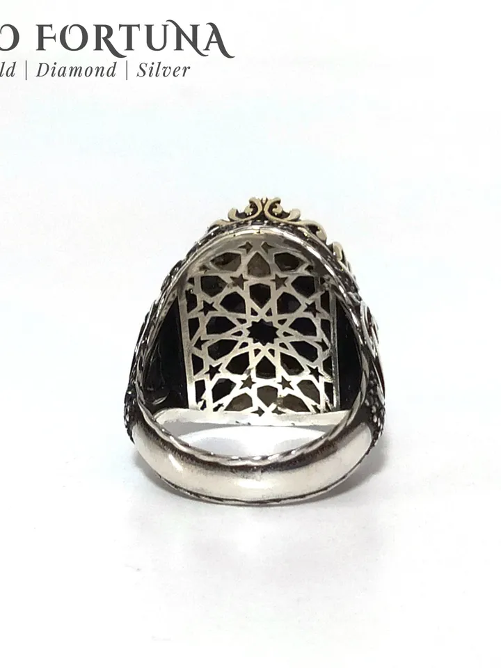Mens Handmade Ring, Turkish Handmade Silver Men Ring, Ottoman Mens Ring, Man Ring, Gift for Him, 925k Sterling Silver Ring