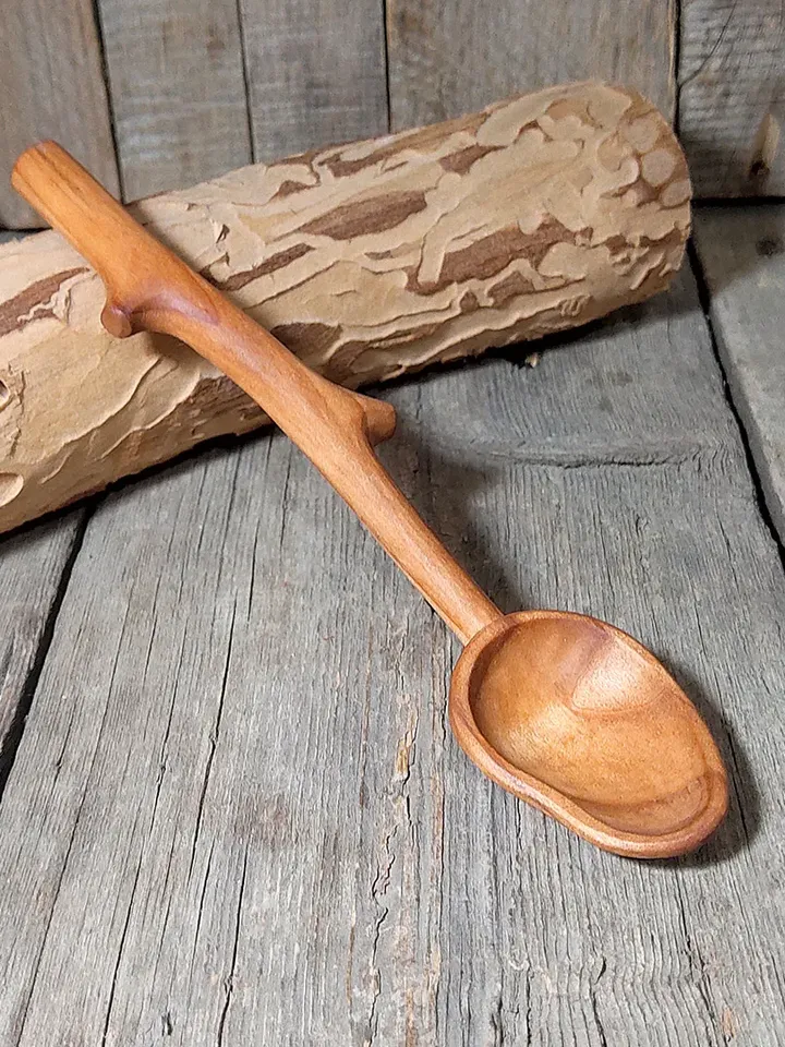 9th anniversary willow wood gift, Wedding anniversary, Handmade wooden spoon, Dessert spoon, Small measuring wood spoon