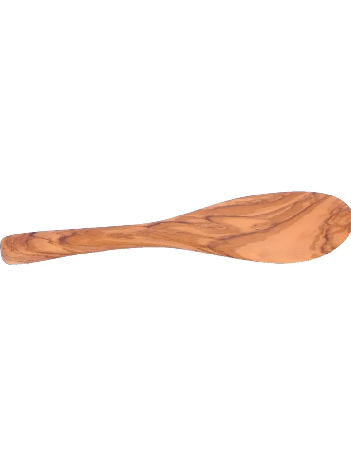 Wooden Japanese Rice Spoon (Wide Olive Wood Spoon for Risotto) - AKwood Serving Paddle. Rustic