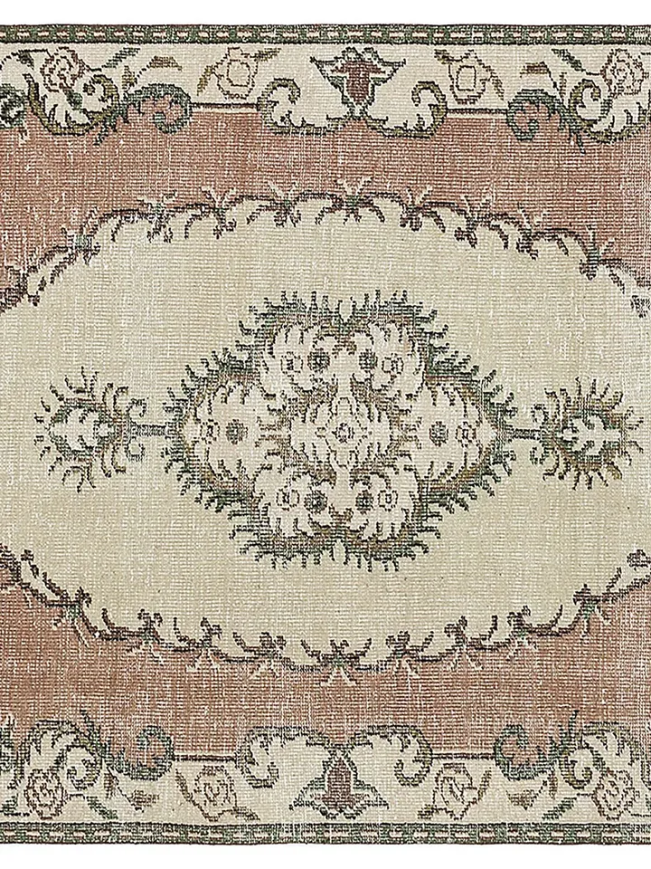 BohoChicTurk: Handwoven Oushak Style Vintage Turkish Rug, 5x9ft, Perfect for Boho Home Decor.